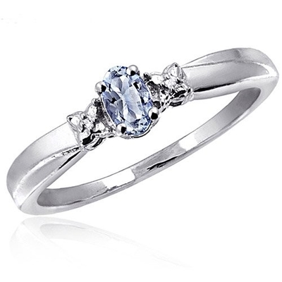 0,25 Karaat Tanzanite met Sterling Silver Ring Jewelry met Wit Diamond Accent