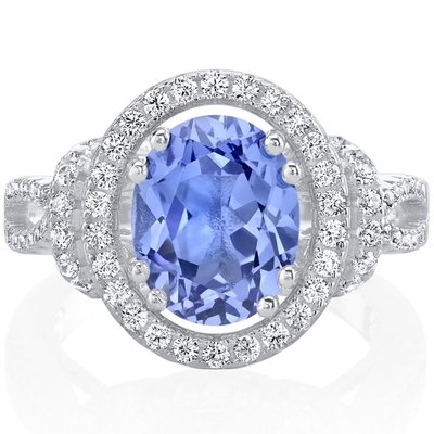 Natuurlijke Gesimuleerde Tanzanite-Ring in de Alternatieve Verlovingsring van Sterling Silver - van Artsy - Met de hand gemaakte Trouwring