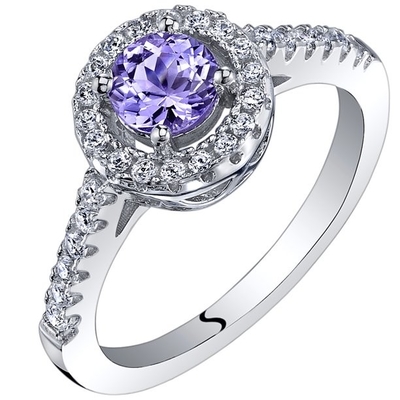 Juweliersclub 1/4 Carat T.G.W. Tanzanite And White Diamond Accent Sterling Silver Ring