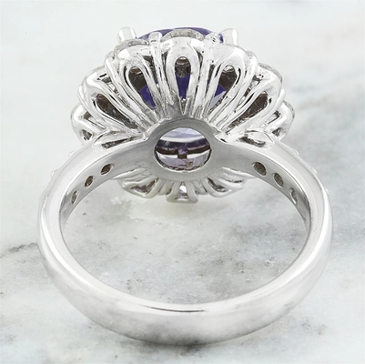 Juweliersclub 1/4 Carat T.G.W. Tanzanite And White Diamond Accent Sterling Silver Ring