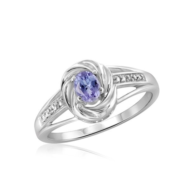 Het Platina van SShoplc Vrouwen meer dan 925 Zilveren Blauwe Tanzanite Birthstone Zircon Ring Size 8 Giften