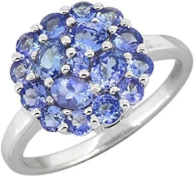 0,25 Karaat Tanzanite met Sterling Silver Ring Jewelry met Wit Diamond Accent