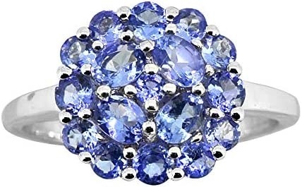 0,25 Karaat Tanzanite met Sterling Silver Ring Jewelry met Wit Diamond Accent