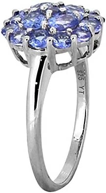 0,25 Karaat Tanzanite met Sterling Silver Ring Jewelry met Wit Diamond Accent