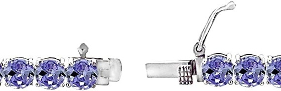 24.70 CTW het Natuurlijke Stevige Witgoud van Tanzanite en van Diamond Bracelet In 14K