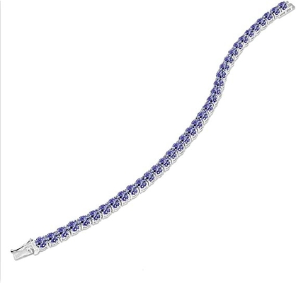 24.70 CTW het Natuurlijke Stevige Witgoud van Tanzanite en van Diamond Bracelet In 14K