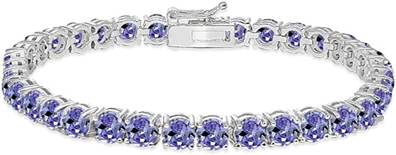 24.70 CTW het Natuurlijke Stevige Witgoud van Tanzanite en van Diamond Bracelet In 14K
