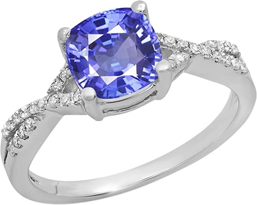 10K de gouden Echte Natuurlijke Tanzanite Ring van Marquise 1.68ct met Diamanten 
