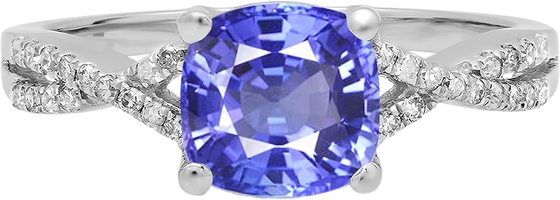 Tanzanite &amp; Witte laboratorium-Gecreeerde Sapphire Boxed Set Sterling Silver