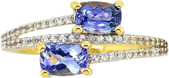 10K de gouden Echte Natuurlijke Tanzanite Ring van Marquise 1.68ct met Diamanten 