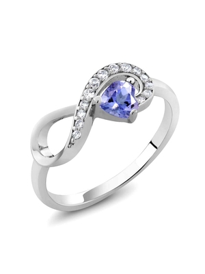 6.02 CTW het Natuurlijke Blauwe Stevige Witgoud van Tanzanite en van Diamond Ring 18K