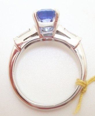 14k Ring van witgoud de Ovale Echte Natuurlijke Tanzanite met Diamanten