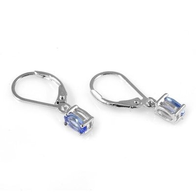 atural Tanzanite-de Halfedelsteenjuwelen Echte Zuivere Echte 925 Stevig Sterling Silver van de Oorringsklem