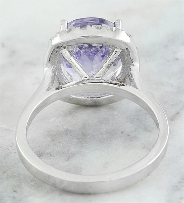 6.02 CTW het Natuurlijke Blauwe Stevige Witgoud van Tanzanite en van Diamond Ring 18K