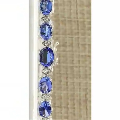 11.80 CTW het Natuurlijke Stevige Witgoud van Tanzanite en van Diamond Bracelet In 14k