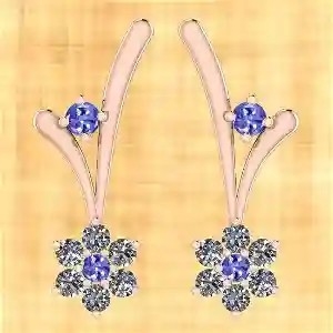 7.82 CTW het Natuurlijke Stevige Gele Goud van Tanzanite en van Diamond Earrings 14K