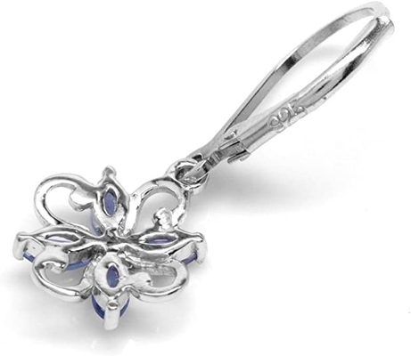 Van het de Bloemontwerp van de 0,5 Karaattak de Ring Sterling Silver Ring Jewelry van JewelersClub Tanzanite met Wit Diamond Accent