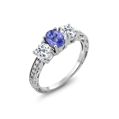 Juweliersclub Tanzanite Ring Birthstone Jewelry met Witte Diamant