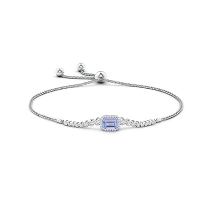 De regelbare Natuurlijke Tanzanite Armband van ANGARA voor het Witgoud van Vrouwenmeisjes 14K