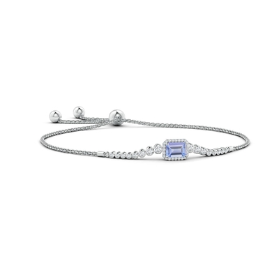 De regelbare Natuurlijke Tanzanite Armband van ANGARA voor het Witgoud van Vrouwenmeisjes 14K