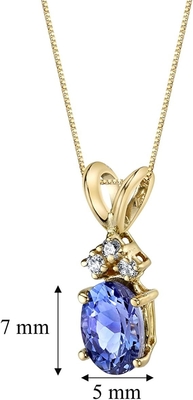 3,12 Karaat Echte Tanzanite en Witte Topaas 3 Stukhalsband 925 Sterling Silver