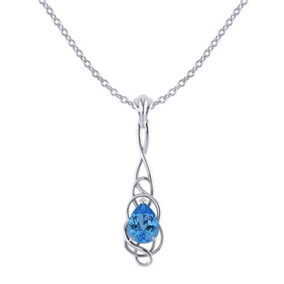 Artistiek Airy Design Of Dit Capricieuze Blauwe Topaz Pendant