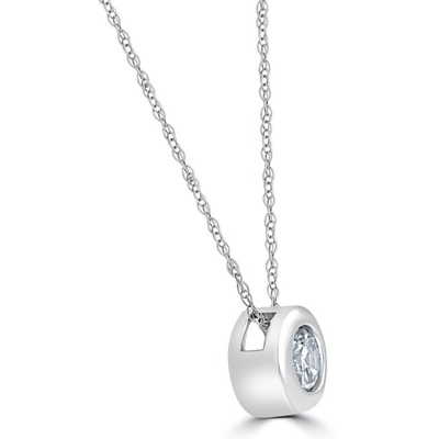 1/4 ct om Diamond Solitaire Bezel Pendant Necklace 18“ 14k-Witgoud (4,1) 4,1 sterren van de 7 reviews7-overzichten