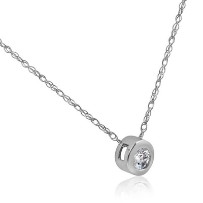 1/4 ct om Diamond Solitaire Bezel Pendant Necklace 18“ 14k-Witgoud (4,1) 4,1 sterren van de 7 reviews7-overzichten