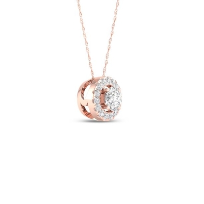 De keizerhalsband van de de Diamant10k Rose Gold Round Diamond Halo Tegenhanger van 1/6Ct TDW