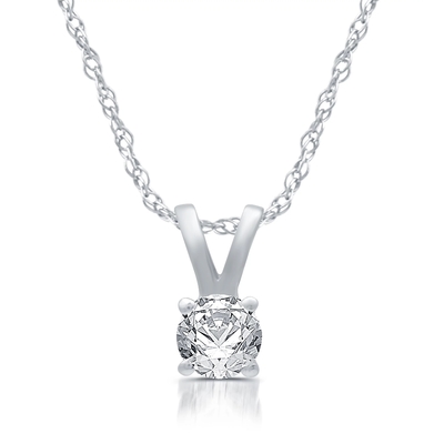1/5ct om het Witgoud van Diamond Solitaire Pendant Necklace 14K