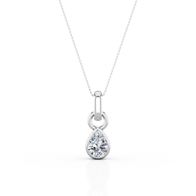 De Besnoeiingsdiamant van de 0,33 Karaatpeer - Patience - Vatting het Plaatsen Tegenhangerhalsband - 10K-Witgoud