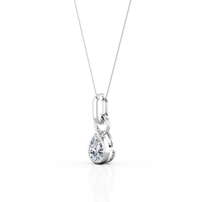 De Besnoeiingsdiamant van de 0,33 Karaatpeer - Patience - Vatting het Plaatsen Tegenhangerhalsband - 10K-Witgoud