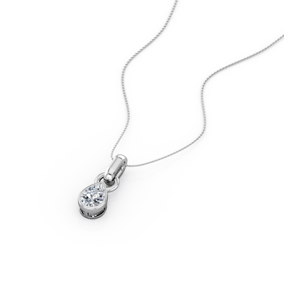 De Besnoeiingsdiamant van de 0,33 Karaatpeer - Patience - Vatting het Plaatsen Tegenhangerhalsband - 10K-Witgoud