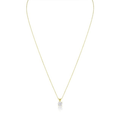 1/2 Karaat Diamond Solitaire Necklace In 14 Karat Yellow Gold (J-K Color, I1-I2-Duidelijkheid)