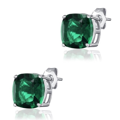 Elegante Zilveren 925 Sterling Silver Heart Pendant Necklace Gesimuleerd Emerald Birthstone Necklace