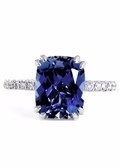 Het Kussen van Selena 4ct sneed Blauwe Sapphire Engagement Ring For Women