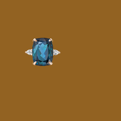 De Blauw Gediplomeerde Topaas en Diamond Cocktail Engagement Ring Jewelry van soireelonden