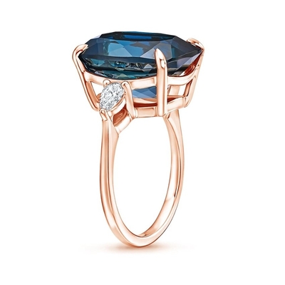 De Blauw Gediplomeerde Topaas en Diamond Cocktail Engagement Ring Jewelry van soireelonden