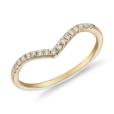 Diamond Chevron Stackable Heart Sytle-Manierring in het Gele Goud van 9K