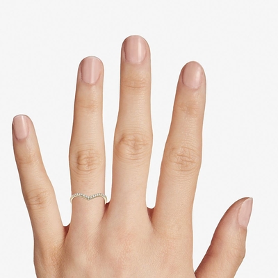 Diamond Chevron Stackable Heart Sytle-Manierring in het Gele Goud van 9K