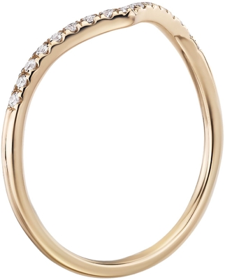 Diamond Chevron Stackable Heart Sytle-Manierring in het Gele Goud van 9K