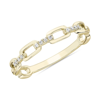 9K Rose Gold With Silver Diamond-Verbindingsmanier Ring For Women