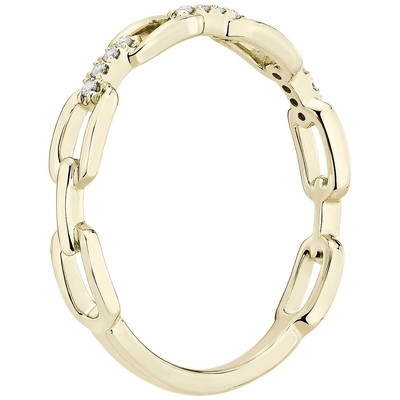 9K Rose Gold With Silver Diamond-Verbindingsmanier Ring For Women
