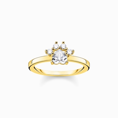 De mooie Gouden Ring van Bloemsytle Ring Paw Cat 9K
