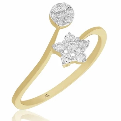 0,20 CTS-Verlovingsring van de Diamant ring-9K Witte GoldStar Vorm