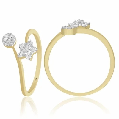 0,20 CTS-Verlovingsring van de Diamant ring-9K Witte GoldStar Vorm