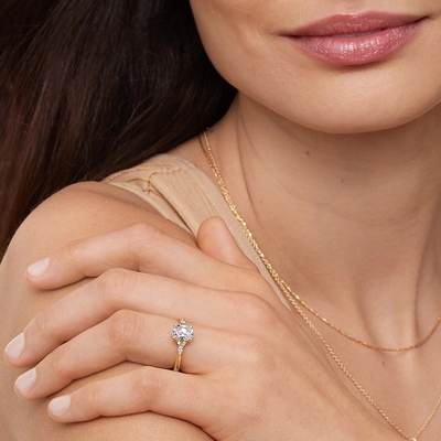 9 de Gele Gouden Juwelen Diamond Engagement Ring For Girls van K