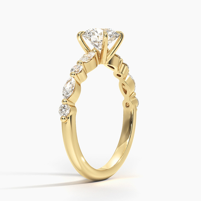 9K de gouden Sneeuwvlok Geïnspireerde Ring van Laboratoriumdiamond jewelry lady women engagement