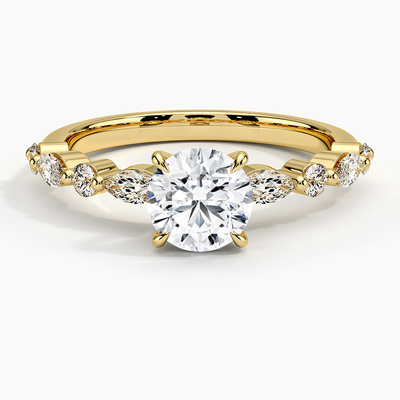 9K de gouden Sneeuwvlok Geïnspireerde Ring van Laboratoriumdiamond jewelry lady women engagement