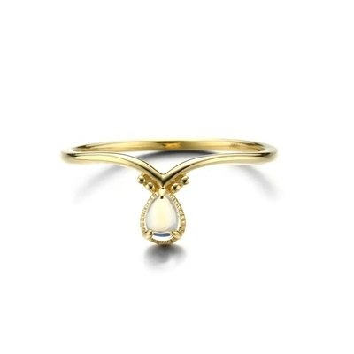 De nieuwe Gele Juwelen van 1 Gram Gouden Ring Designs Solid 9K met het Beschikbare Snelle Verschepen van Moonstone